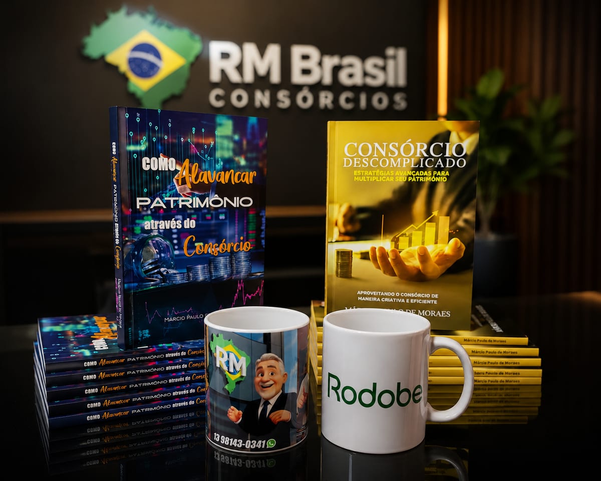 Livros 'Como Alavancar Patrimônio através do Consórcio' e 'Consórcio Descomplicado', de Márcio Paulo de Moraes